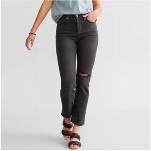 Levi's Wedgie Straight Distressed Black Jeans 30x28